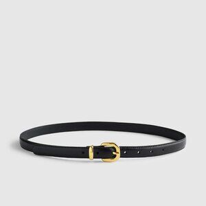 NEW Madewell Skinny Leather Belt - True Black - Size S